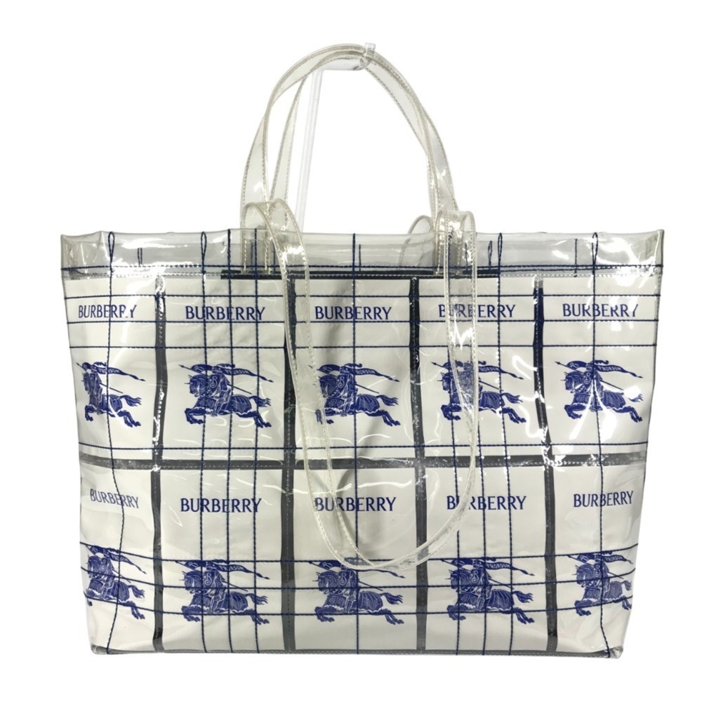 BURBERRY 8079639 EKD Logo Bag, Shoulder Tote Vinyl, Clear, Men's/Women's